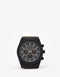 Watch with faux leather strap